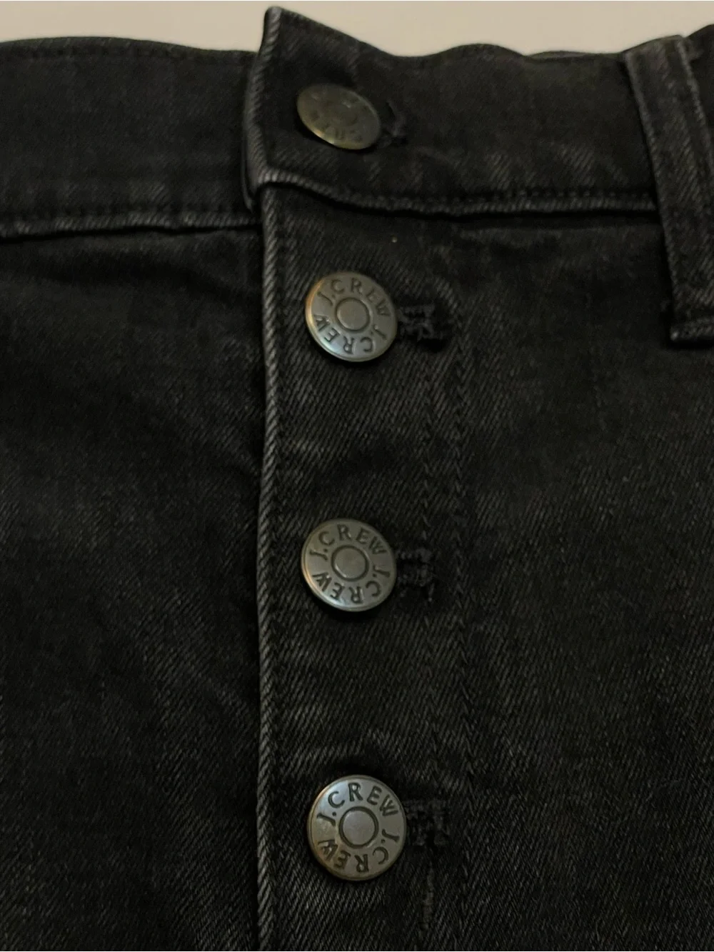 J. Crew High-Rise Button-Front Black Denim Jean Shorts Size 29